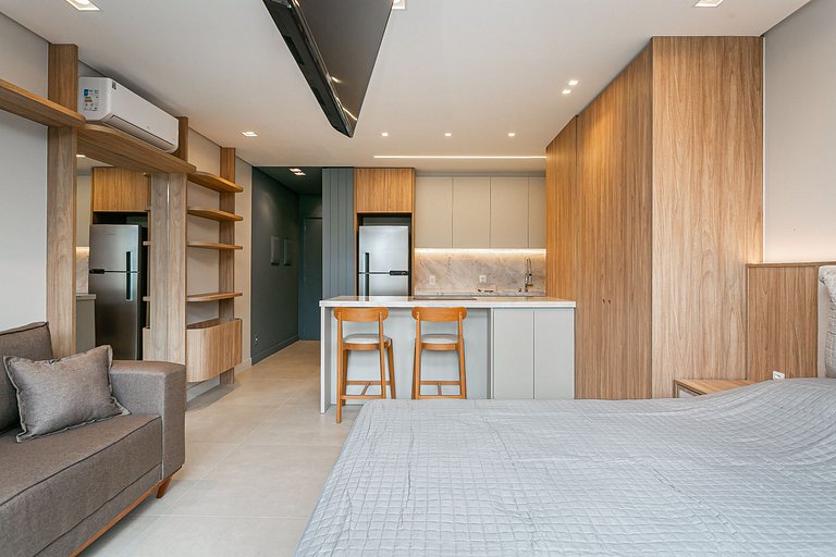 ap novo, a passos da praia, com piscina no terraço