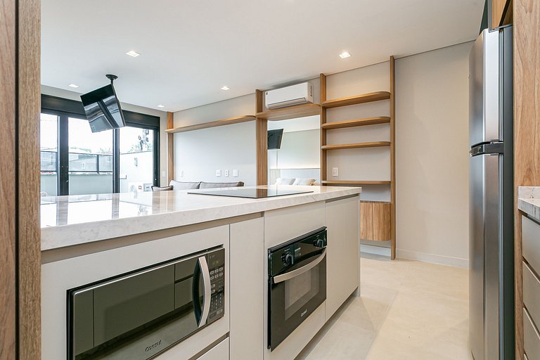 ap novo, a passos da praia, com piscina no terraço