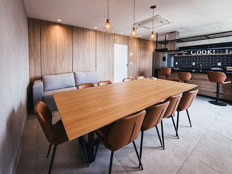 Studio recém inaugurado, com piscina e garagem