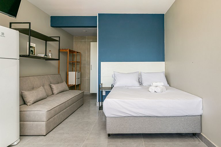 ap simples, mas completo, no coração da cidade